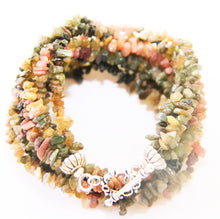Load image into Gallery viewer, Double Wrap 5x strands of Watermelon Tourmaline Nuggets Power Bracelet
