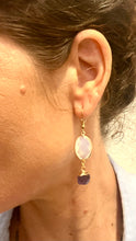 Load image into Gallery viewer, Oval Opalite Moonstone & Jade earrings