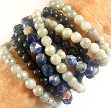 Load image into Gallery viewer, Black Onyx, Labradorite, Blue Sodalite double Wrap Power Bracelet