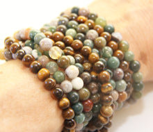 Load image into Gallery viewer, Green Jasper & Tiger Eye 5x Strands Double Wrap Power Bracelet