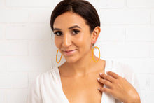 Load image into Gallery viewer, Bedazzled Swarovski Crystal Hoops – Orange Earrings