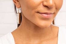 Load image into Gallery viewer, Long Natural Quartz Cluster w/ Gold Plated Trim Earrings