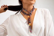 Load image into Gallery viewer, Delicious Life- Orange Quartz Beads Blend Tassel Lariat Necklace