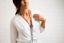 Load image into Gallery viewer, Creates "Living, Playing, Expressing"-Amethyst Lariat Necklace