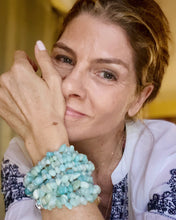 Load image into Gallery viewer, Light Green Amazonite stone Chips Double Wrap Cluster Bracelet