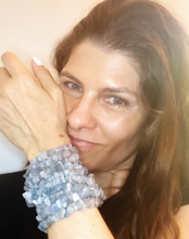 Load image into Gallery viewer, 5x Strands of Aquamarine Stones Double Wrap Power Bracelet