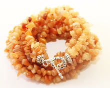 Load image into Gallery viewer, 5x Double Wrap Strands of Natural Orange Jade Stones Power Bracelet
