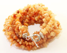 Load image into Gallery viewer, 5x Double Wrap Strands of Natural Orange Jade Stones Power Bracelet