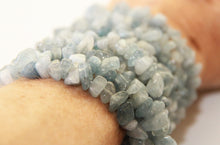 Load image into Gallery viewer, 5x Strands of Aquamarine Stones Double Wrap Power Bracelet