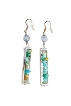 Load image into Gallery viewer, Amazonite Chips Earrings With Single Crystal Gem