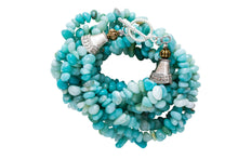 Load image into Gallery viewer, Light Green Amazonite stone Chips Double Wrap Cluster Bracelet