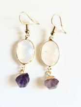 Load image into Gallery viewer, Oval Opalite Moonstone &amp; Jade earrings
