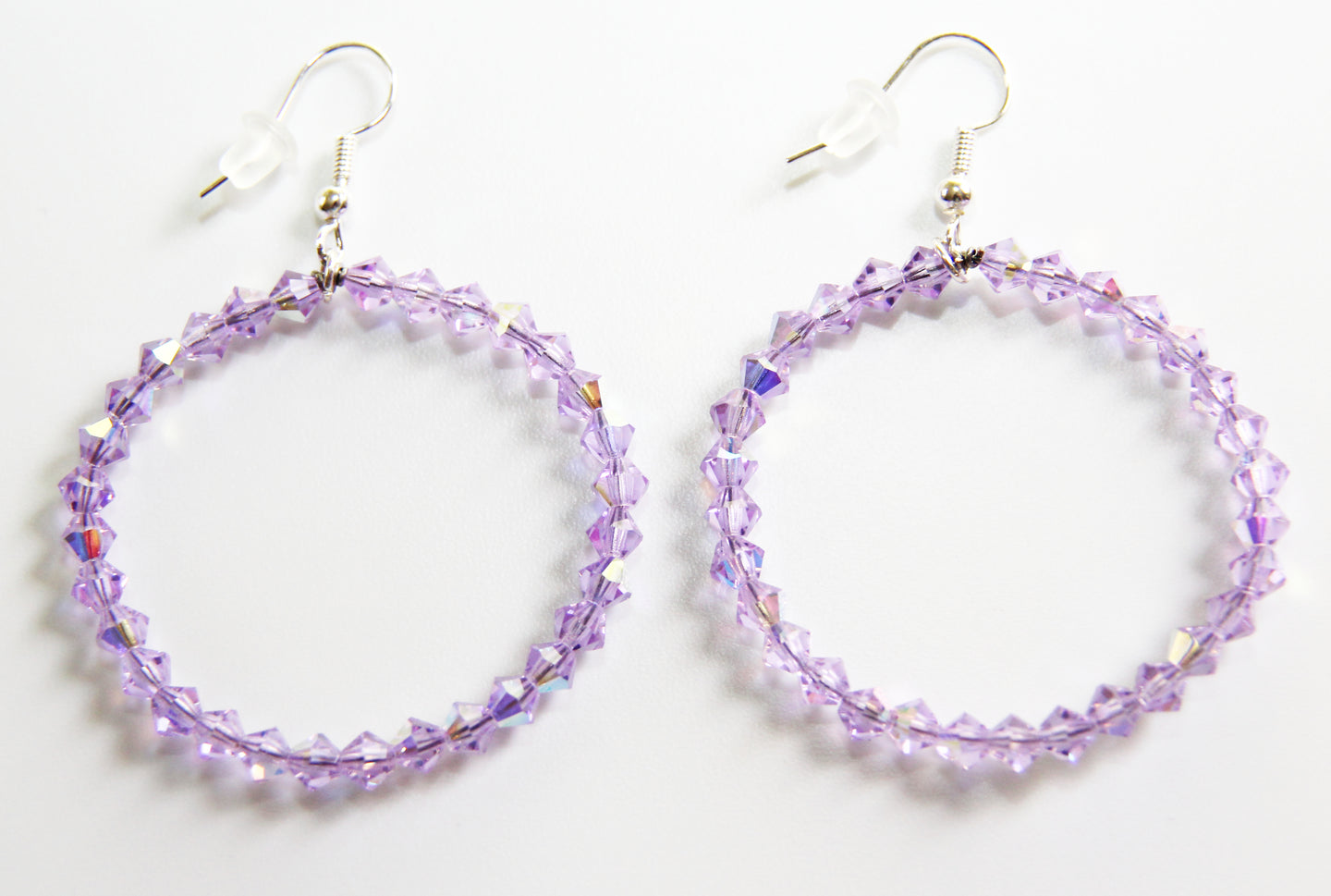 Bling Bling Crystal Hoops- Violet Earrings