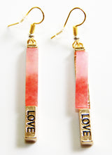 Load image into Gallery viewer, Inspiration Stone Bars With Gold- Pink Agate Stone-LOVE
