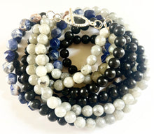 Load image into Gallery viewer, Black Onyx, Labradorite, Blue Sodalite double Wrap Power Bracelet

