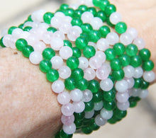 Load image into Gallery viewer, Mix of Pink Rose Quartz &amp; Green Agate stones-Double Wrap Power Bracelet
