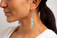 Load image into Gallery viewer, Amazonite Chips Earrings With Single Crystal Gem
