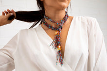 Load image into Gallery viewer, Delicious Life- Orange Quartz Beads Blend Tassel Lariat Necklace
