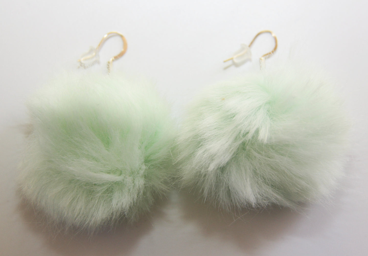 Fun Fuzzy Pom Poms- Seafoam Green Earrings