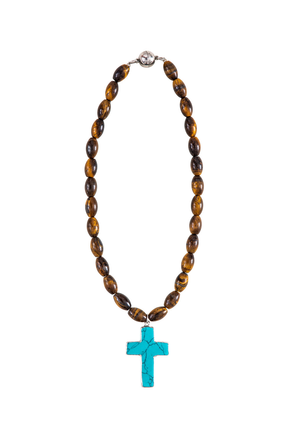 Unlock Your Potential Collection-Turquoise & Yellow Tiger Eye Necklace