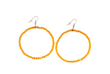 Load image into Gallery viewer, Bedazzled Swarovski Crystal Hoops – Orange Earrings
