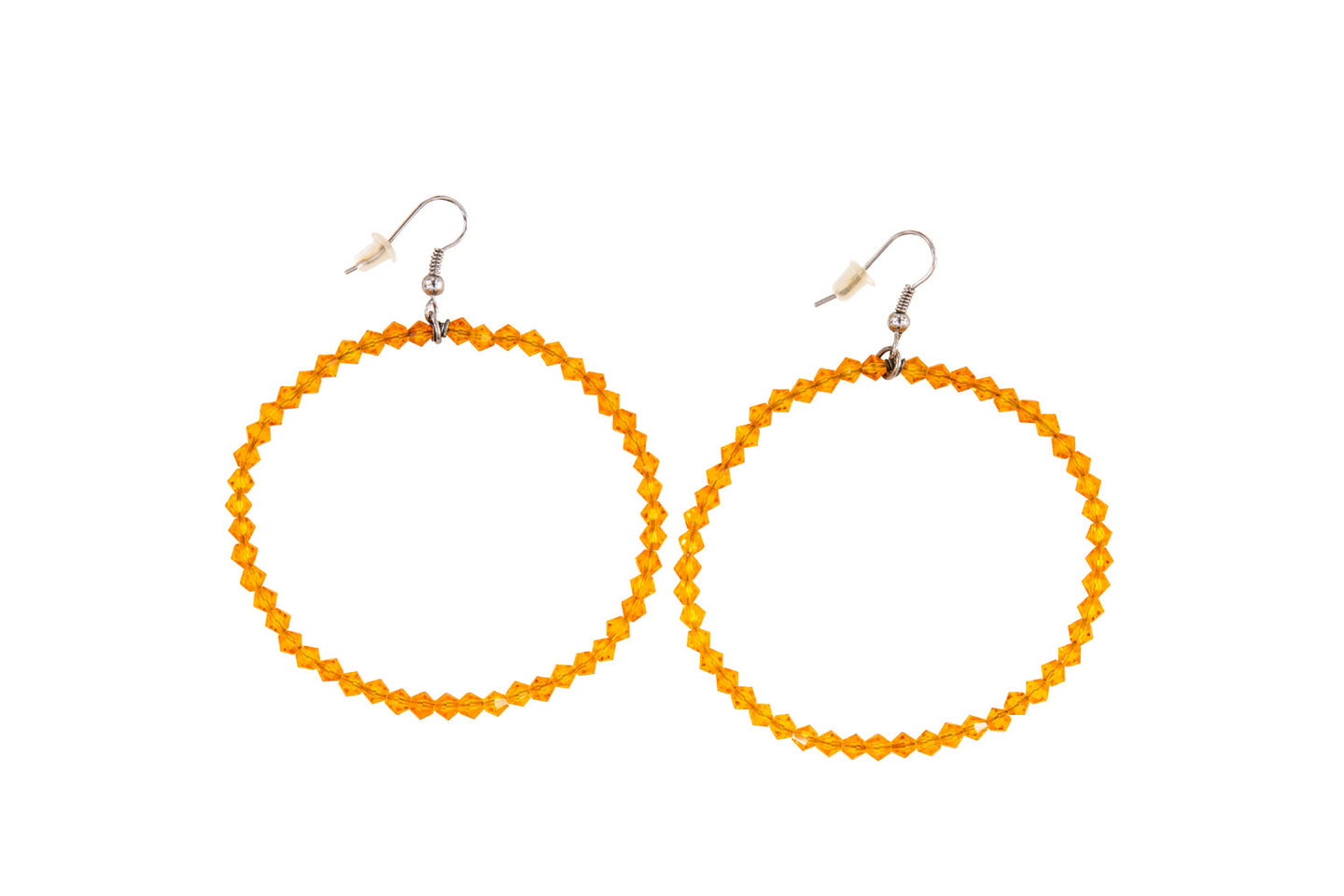 Bedazzled Swarovski Crystal Hoops – Orange Earrings